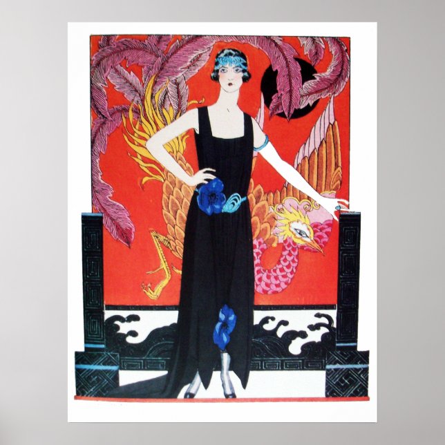 POSTER BELEZA E FOENIX,DESIGNER DE FASHION COMPOSITAM ART (Frente)