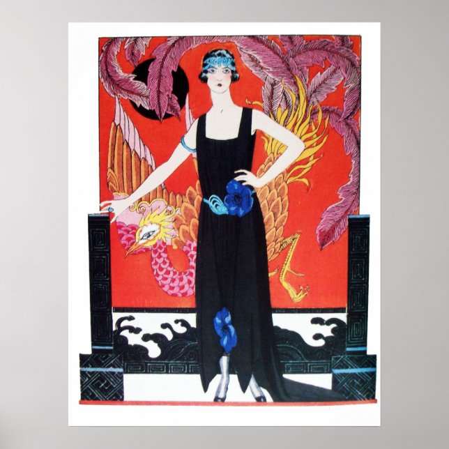 PÔSTER BELEZA E FOENIX,DESIGNER DE FASHION COMPOSITAM ART (Frente)