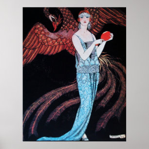 PÔSTER BELEZA E FOENIX,DESIGNER DE FASHION COMPOSITAM ART