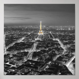 Poster Beleza elegante de noites de Paris