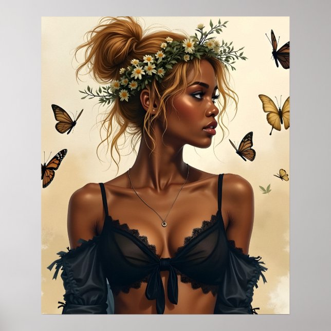 Poster Beleza Etérea em Flor (Frente)