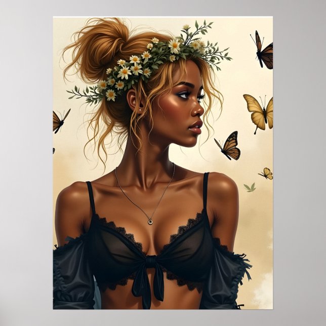 Poster Beleza Etérea em Flor (Frente)