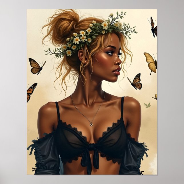 Poster Beleza Etérea em Flor (Frente)