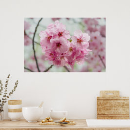 Poster Beleza Japonesa, Floral Rosa Cereja Blossomo