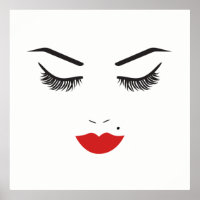 Beleza Makeup Face Lashes & Red Lábios Chic