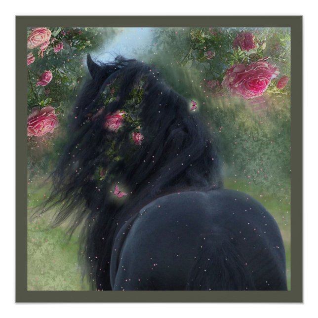 Pôster Beleza Negra Cavalo Frísia - Poster (Frente)