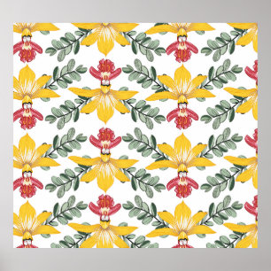 Poster Beleza Orquídea: Elegância Floral do Padrão.