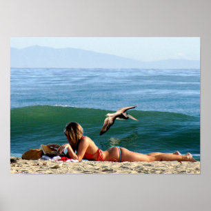 Poster beleza surfando