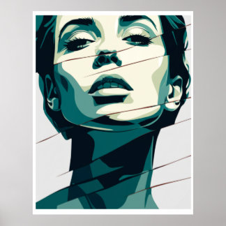 Poster Beleza Teal Destruída