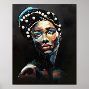 Poster Beleza Texturizada: Um Retrato Com Abstrato