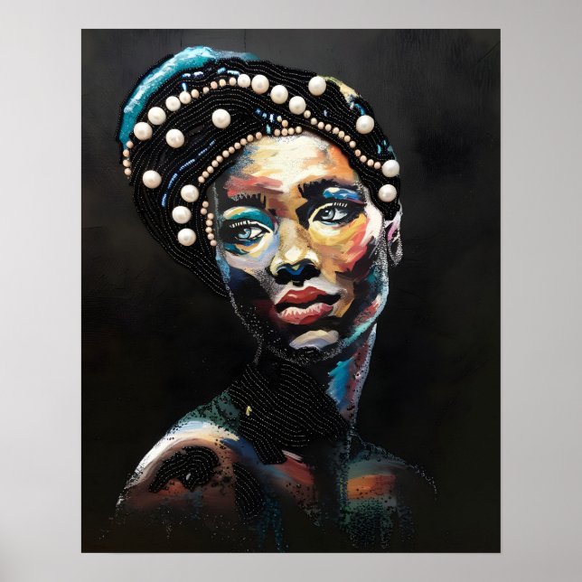 Poster Beleza Texturizada: Um Retrato Com Abstrato (Frente)