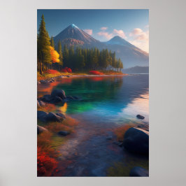 Poster Beleza Vibrante do Lago Azure