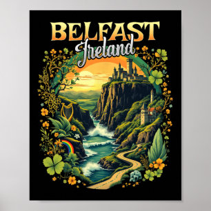 Poster Belfast Irlanda Viagem Férias Viagem Lembrança Irl