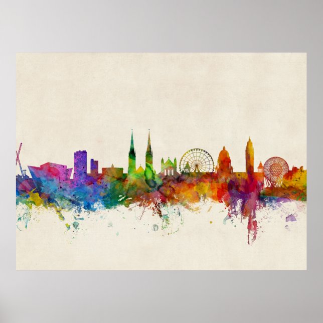 Poster Belfast Norte Ireland Skyline (Frente)