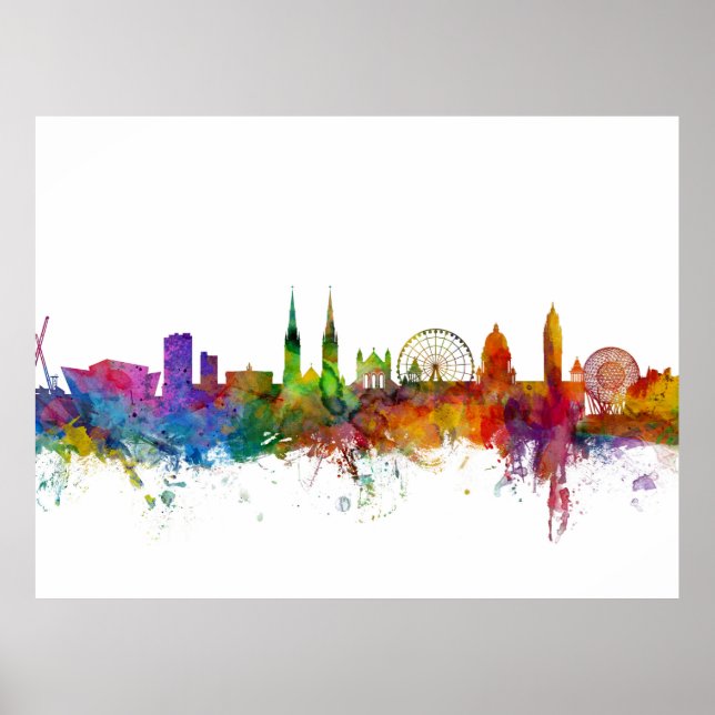 Pôster Belfast Norte Ireland Skyline (Frente)