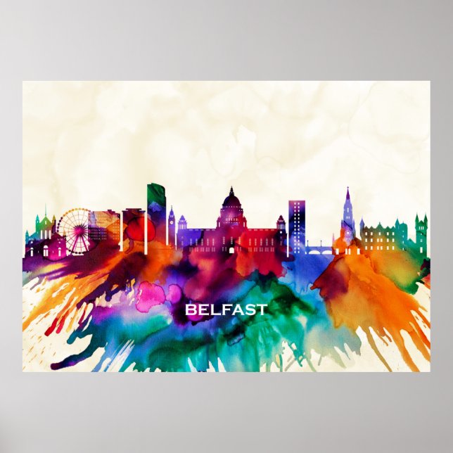 Poster Belfast Skyline (Frente)