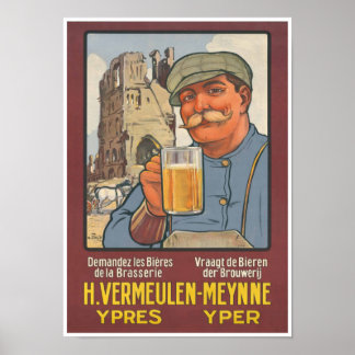 Poster Belga Cerveja Vermeulen Brewery Ypres Flanders