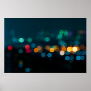 Poster Belga da noite da cidade, blur bokeh desfocado de 