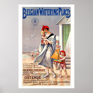 Poster belga das viagens vintage dos lugares