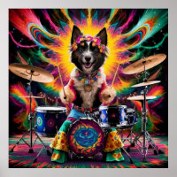 Belga Laekenois Baterist Rock Roll Banda Hippie