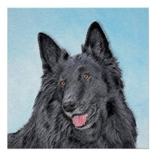 Pôster Belgian Sheepdog Painting - Cute Original Dog Art