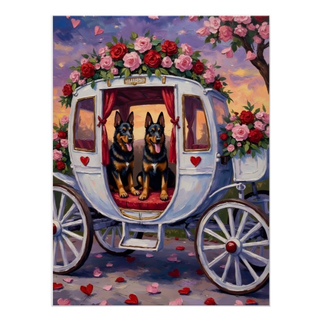 Pôster Belgian Shepherd Dog Valentine's Day (Frente)