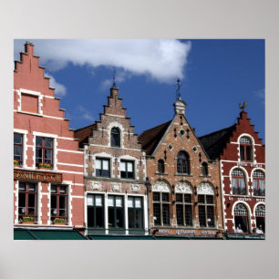 Poster Bélgica, Brugge (também Brug ou Bruge). UNESCO 2