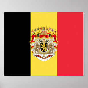 Poster Bélgica Flag & COA