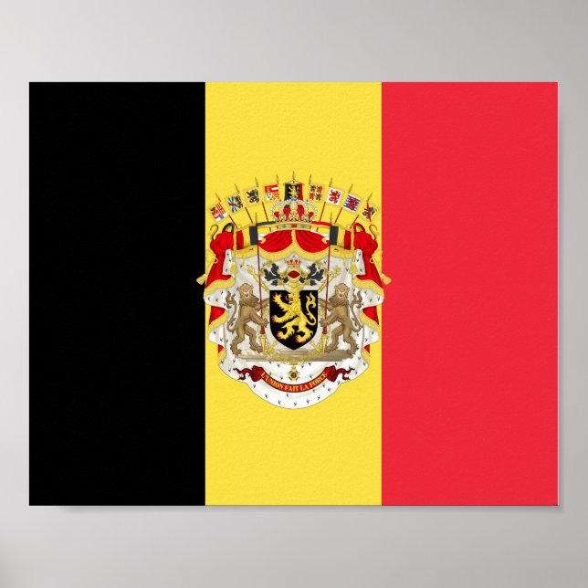 Poster Bélgica Flag & COA (Frente)