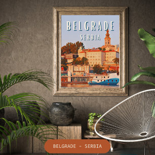 Poster Belgrado, cultura de carrefour dos Balcãs