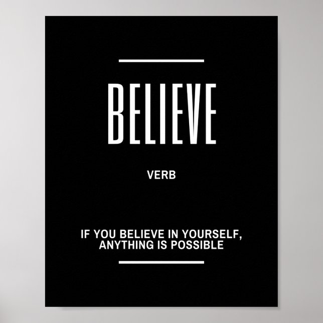 Poster Believe In Yourself Motivational Quote (Frente)