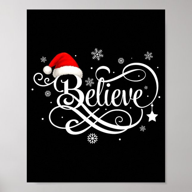 Poster Believe Santa Claus Believe Christmas Matching Paj (Frente)