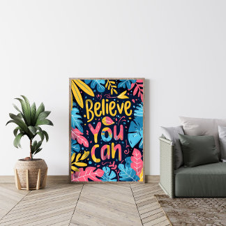 Poster Believe You Can Motivating Modern Wall Art 