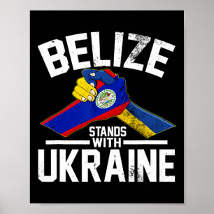 Poster Belize Apoia a Ucrânia Camisetas da Bandeira Ucran