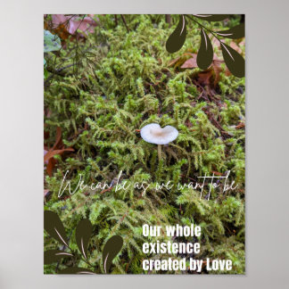 Poster Belknap Mushroom com citação universal do amor
