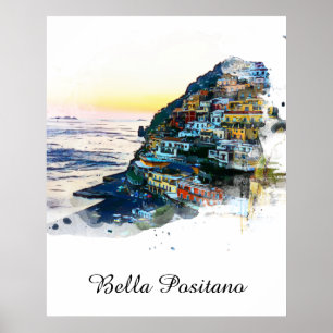 Poster *~* Bella Positano Italiano AP12 Itália Costa Amal