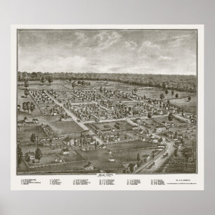 Poster Belle Centre, OH Panoramic Map - 1874