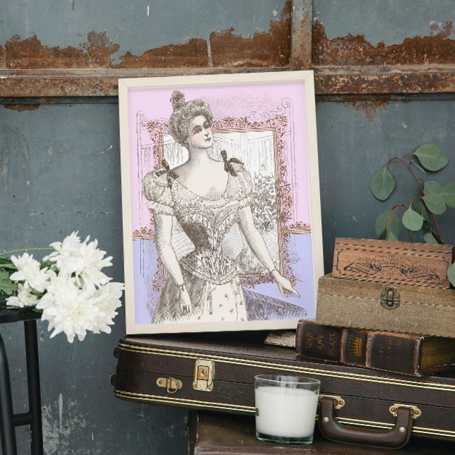 Poster Belle Epoque Beauty Lacy Corset Dress Room (Criador carregado)