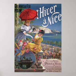 Poster Belle Epoque Nice viagem de inverno