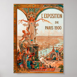 Poster Belle Époque - Paris, 1900 Exposição Universitária