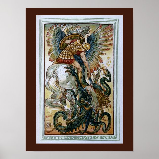 Pôster Bellerofão lança quimera (Frente)