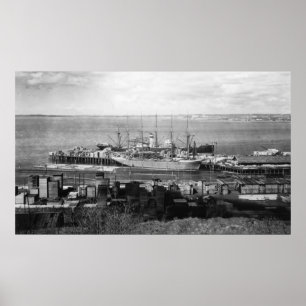 Pôster Bellingham, embarcações de Washington - oceano