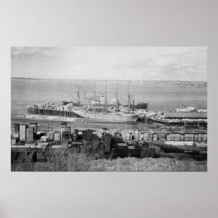 Poster Bellingham, WA Docks View of Lumber ships