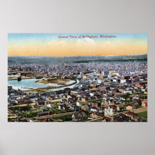 Poster Bellingham, Washington - antena da cidade