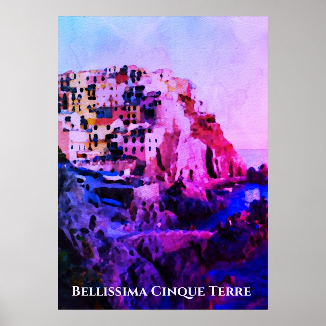 Poster ** Bellissima + língua italiana Cinque Terre (Frente)