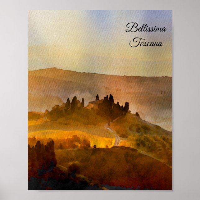 Poster *~* Bellissima Toscana Língua Italiana Toscana (Frente)
