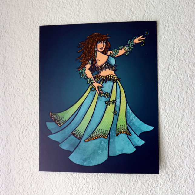 Poster Belly Dancer Ruby Teal Art (Criador carregado)
