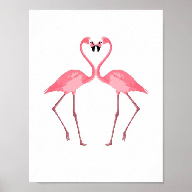 Pôster Belo Amor Flamingos Rosa (Frente)