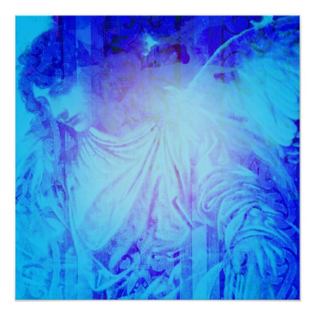 Pôster Belo Anjo Azul de Proteção e Perdão (Frente)