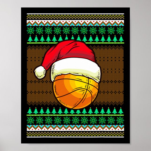 Poster Belo Basquete Para Meninos Design Ugly Christma (Frente)